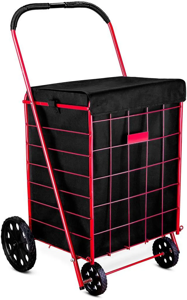 Main image of Shopping Cart Liner, 18" x 15" x 24" Waterproof Shopping Cart Cover with Square Bottom & Adjustable Straps, Fits Standard Carts, Reusable Grocery Cart Liner, Black