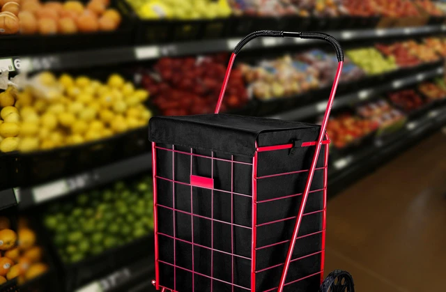 Alt view image 6 of 6 - Shopping Cart Liner, 18" x 15" x 24" Waterproof Shopping Cart Cover with Square Bottom & Adjustable Straps, Fits Standard Carts, Reusable Grocery Cart Liner, Black