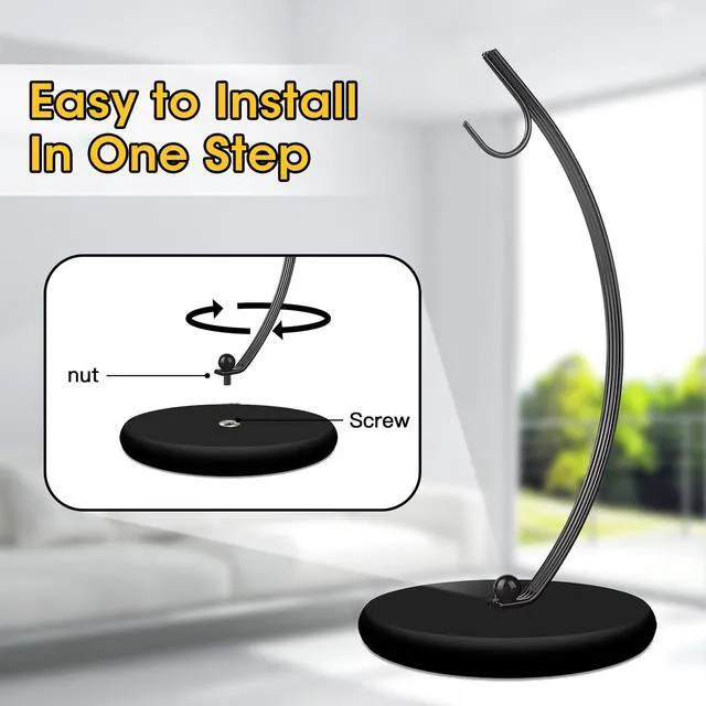 Alt view image 5 of 6 - Banana Holder Stand, Modern Banana Hanger for Kitchen Countertop, Freestanding Fruit Storage Rack, Keeps Bananas Fresh Longer, Full Black