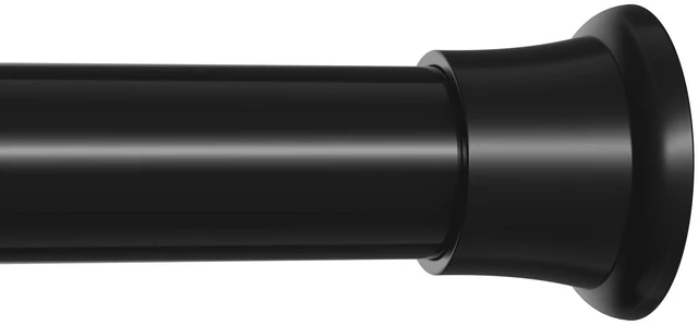 Main image of Black Shower Curtain Rod 32-76", 7/8" Diameter, Adjustable Tension Rod, No-Drill Rust-Resistant Curtain Rod for Bathroom, Window, Doorway & Closet, 1 Pack