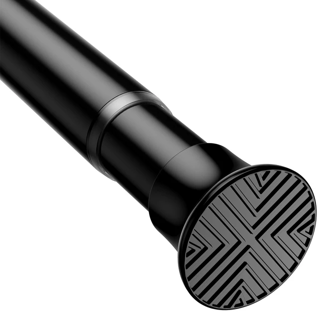 Alt view image 7 of 7 - Black Shower Curtain Rod 32-76", 7/8" Diameter, Adjustable Tension Rod, No-Drill Rust-Resistant Curtain Rod for Bathroom, Window, Doorway & Closet, 1 Pack