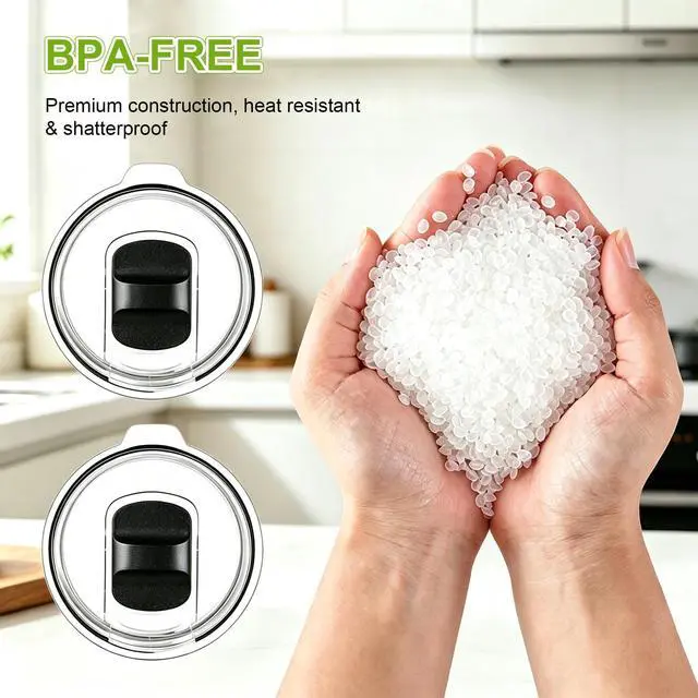 Alt view image 5 of 6 - 4 Pack 20 oz Magnetic Tumbler Lids, Spill-Proof Replacement Slider Lids Compatible with YETI 20 oz Tumbler, 10 oz & 24 oz Mugs, BPA-Free Cup Lids