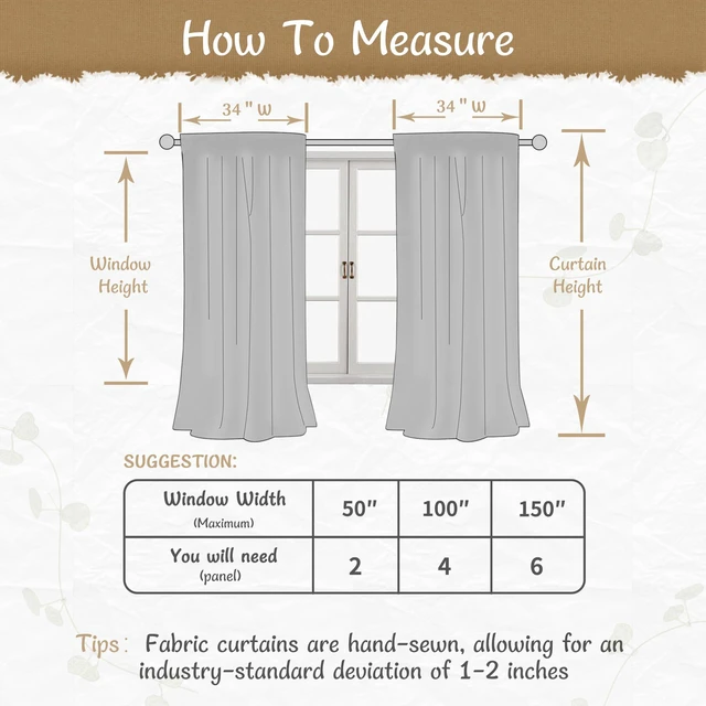 Alt view image 7 of 7 - 2 Pack 34" x 48" Semi-Sheer Linen Curtains, Short Light-Filtering Kitchen Curtains, Neutral Farmhouse Window Drapes with Back Tab & Rod Pocket for Bedroom, Cafe & Small Windows