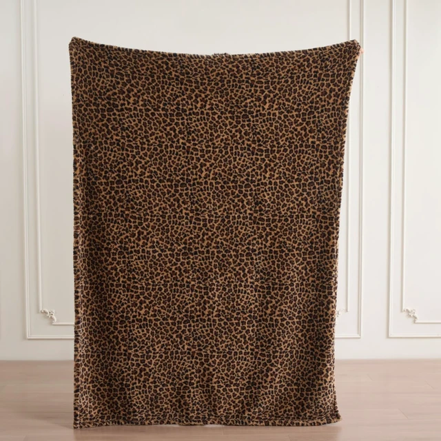 Alt view image 6 of 6 - Leopard Cheetah Print Blanket Super Soft Plush Fleece Throw for Bed, Sofa & Travel All Season Cozy Cheetah Pattern Home Decor Throw Blanket, 50 x 60 (Dark Brown)