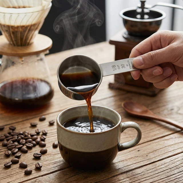 Alt view image 4 of 7 - 1/8 Cup Stainless Steel Measuring Cup, 30 ml Cooking Measure Scoop, 1 oz Measure Cup Tablespoon with Handle for Dry and Wet Food, Metal Coffee Scoop for Cooking Drinking Baking