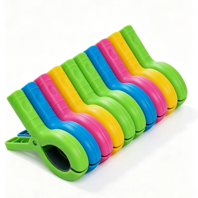 Main image of 10 Pack Beach Towel Clips Heavy Duty Large Beach Essentials Chair Pool Clip | Beach accessories Silicone Protection Rust Resistant Spring Reusable Multi Use for Beach boat Cruise Camping and Outdoors