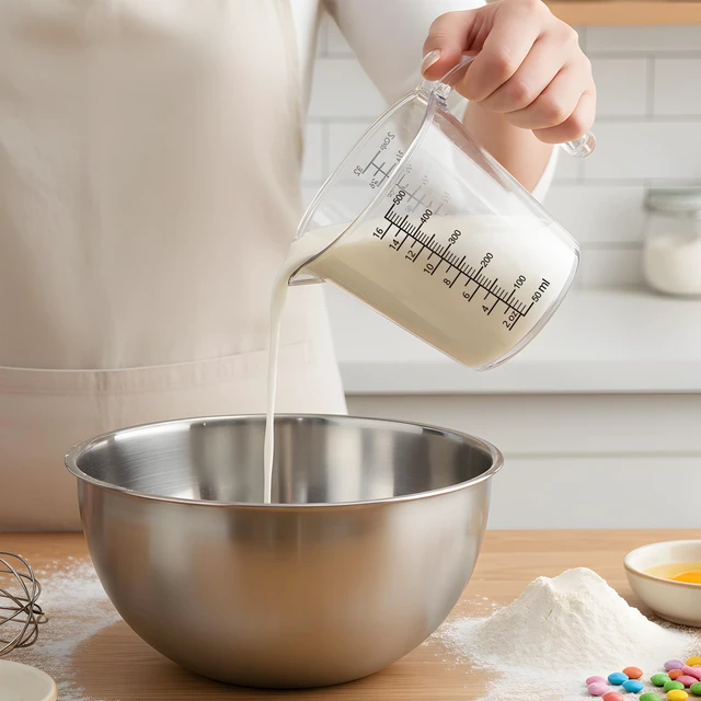 Alt view image 4 of 7 - 2 Cup (500ml) Measuring Cup, Laser-Etched oz/cup/mL/Tbsp, Plastic Measuring Cup with Handle for Cooking, Mixing & Kitchen Use