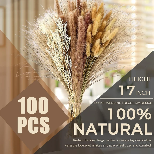 Alt view image 2 of 7 - Pampas Grass Decor, Dried Flowers Bouquet for Boho Home Farmhouse Decor | Arrangement for Bohemian Wall Art, Western Home, Living Room, Bedroom, Wedding Table & Fall Decor