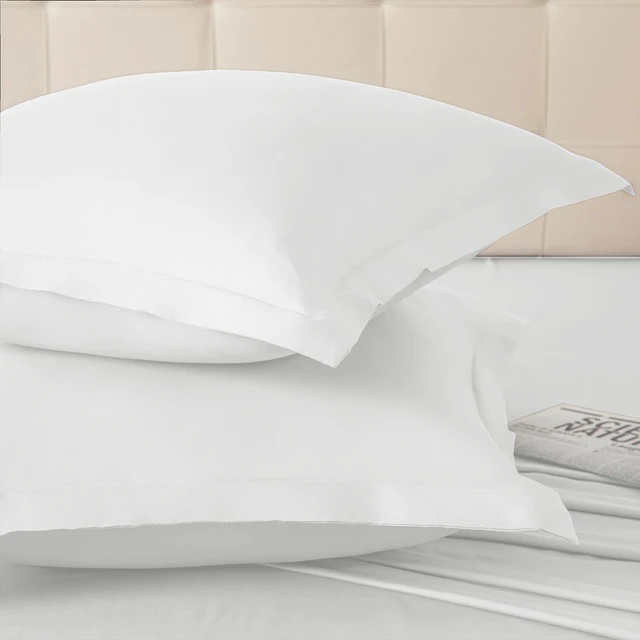 Alt view image 5 of 7 - White Euro Sham Covers 26x26 Inch, Set of 2, Wide Flange | Premium Microfiber, 2 Inch Wide Flange, Soft And Breathable, Envelope Closure, Wrinkle And Fade Resistant, Machine Washable