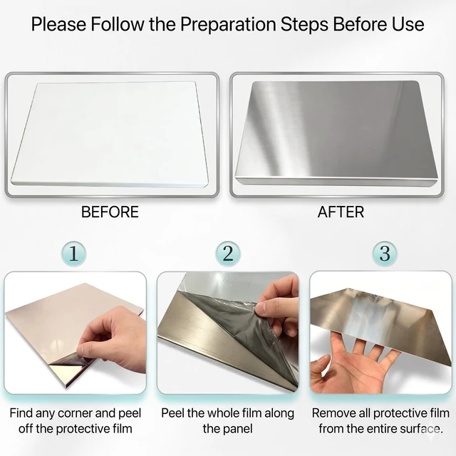 Alt view image 3 of 7 - L-Shaped Stainless Steel Cutting Board with Lip, 15.7 x 11.8 in | Includes a non-slip mat and gift box with a double-sided prep surface for meat, produce, bread, and dough