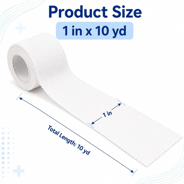 Alt view image 3 of 3 - Silk Like Medical Tape, Woven Cloth, 1 in x 10 yd, 4 Rolls | White,Latex-Free, Hypoallergenic, Surgical Tape Woven for Strongly Holding Large Dressings