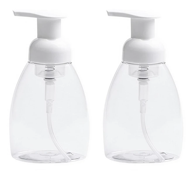 Main image of 2 Pack Foaming Soap Dispenser Pump Bottles for Shampoo,Bath/Kitchen | 8Oz(250ml),Clear,Refillable Plastic Pump,Foaming Hand Soap Dispenser ,Container for Liquid Soap