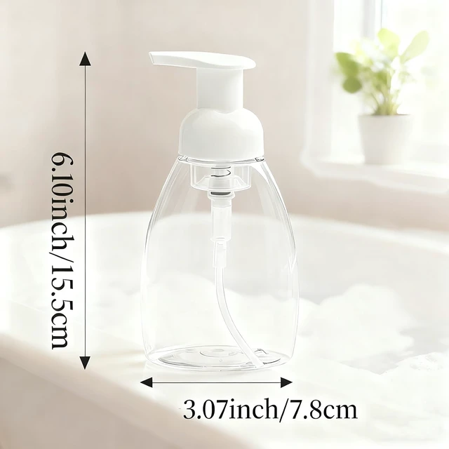 Alt view image 2 of 3 - 2 Pack Foaming Soap Dispenser Pump Bottles for Shampoo,Bath/Kitchen | 8Oz(250ml),Clear,Refillable Plastic Pump,Foaming Hand Soap Dispenser ,Container for Liquid Soap