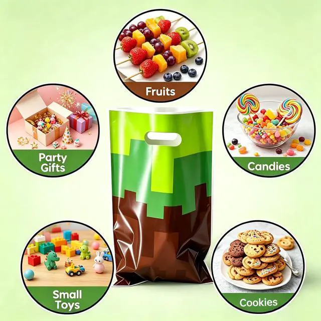 Alt view image 3 of 5 - 30Pcs Pixel Party Favors Bags, Video Game Goodie Bags with Handles Gift Bag | 30 Pieces, Candy & Cookie Bags, Birthday Party Supplies, Snack Treat Bags,Gift Bags,Goodie Bags