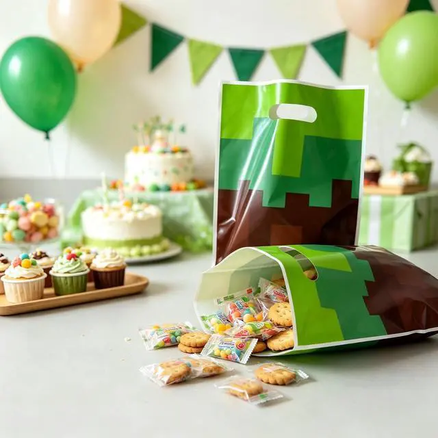 Alt view image 4 of 5 - 30Pcs Pixel Party Favors Bags, Video Game Goodie Bags with Handles Gift Bag | 30 Pieces, Candy & Cookie Bags, Birthday Party Supplies, Snack Treat Bags,Gift Bags,Goodie Bags