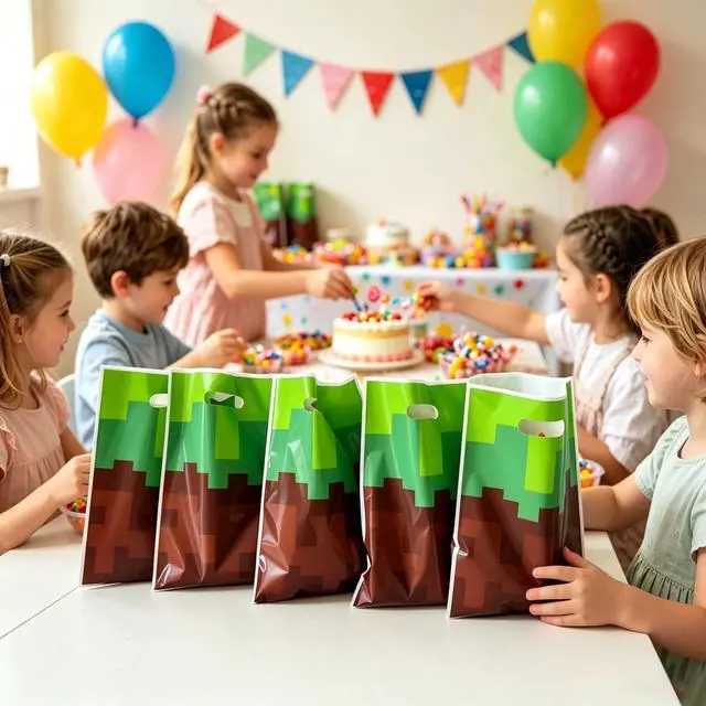 Alt view image 5 of 5 - 30Pcs Pixel Party Favors Bags, Video Game Goodie Bags with Handles Gift Bag | 30 Pieces, Candy & Cookie Bags, Birthday Party Supplies, Snack Treat Bags,Gift Bags,Goodie Bags