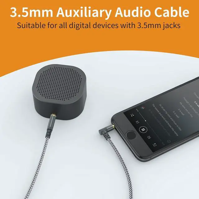 Alt view image 5 of 7 - 2-Pack 3.5mm (1/8") TRS Auxiliary Audio Cable (10 ft / ~3m) with 90-Degree Right-Angle Plug and Nylon Braided Jacket; Compatible with Car Audio Systems, Speakers, iPods/iPads/Smartphones, Sony Headpho