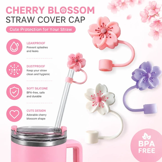 Alt view image 4 of 6 - Straw Covers, Dust Proof Straw Toppers Fit Stanley 30 40oz Tumbler | Reusable Food-Grade Silicone Straw Covers Cap for Most 10mm Straw