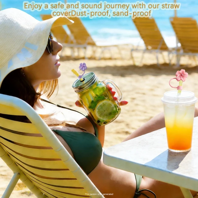 Alt view image 6 of 6 - Straw Covers, Dust Proof Straw Toppers Fit Stanley 30 40oz Tumbler | Reusable Food-Grade Silicone Straw Covers Cap for Most 10mm Straw