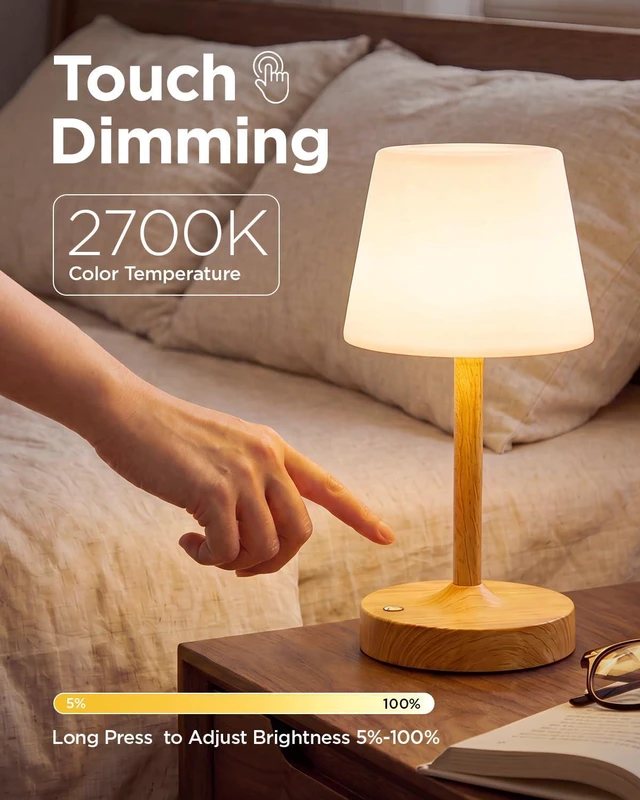 Alt view image 3 of 7 - IP65 Waterproof Rechargeable Bath/Bathroom Touch Light (Wireless) | 5200mAh Battery-Powered, Stepless Dimming, Portable LED Light Suitable for Bathtubs, Outdoors, Bedrooms, Patios, and Camping