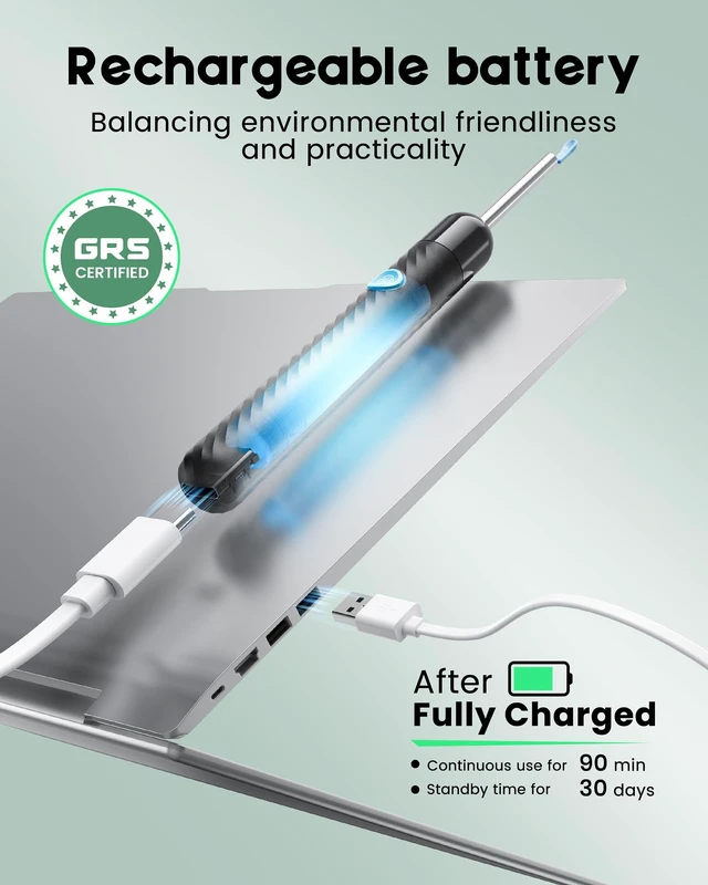 Alt view image 4 of 7 - Ear Wax Removal - Ear Cleaner with 1080P Camera - FSA&HSA Black | IP67 waterproof lens - 6 Soft silicone ear scoops for Home - HD visual with 6 LED - 7 Pcs ear set - WiFi for iOS & Android