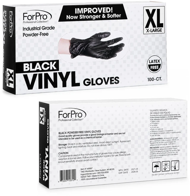 Alt view image 2 of 7 - Disposable Vinyl Gloves, 3.9 Mil, Powder & Latex-Free, Food Safe | Industrial Grade, Ultra Strong, Multi-Purpose Gloves | Non-Sterile, Ambidextrous