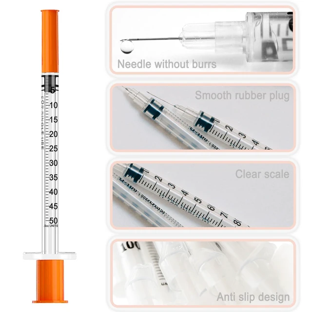 Alt view image 2 of 3 - 0.5mL 31G 8mm syringe with needle, individually packaged, pack of 10