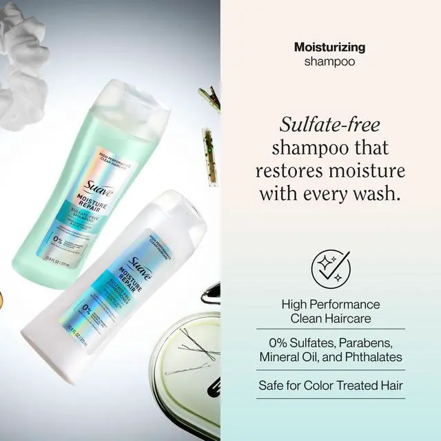 Alt view image 2 of 7 - Moisture Repair Shampoo, Sulfate-free, for restored moisture with every wash, safe for color treated hair, 12.6 oz