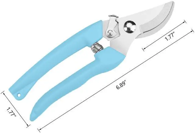 Alt view image 5 of 7 - Garden Scissors for Plant, Tip Pruning Shears for Cutting Flowers, Trimming Plants, Bonsai and Fruits Picking (Blue Bypass Blade Pruner)