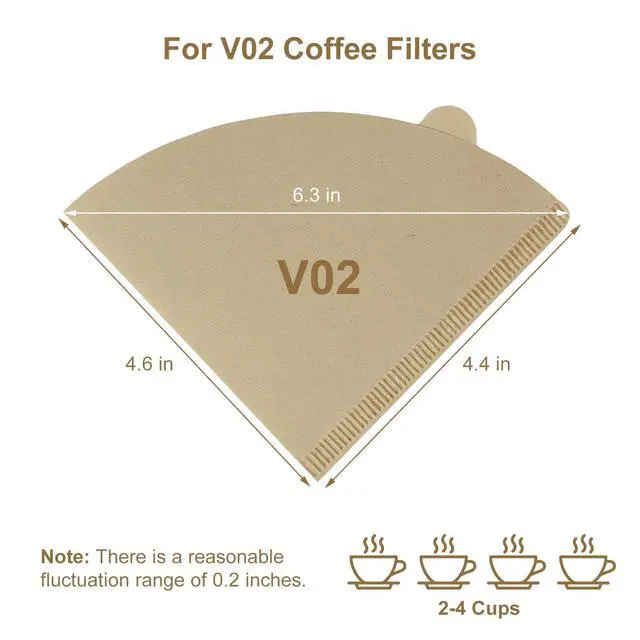 Alt view image 2 of 7 - Coffee Filters, Unbleached Disposable Paper Cone Filter, Size 02, for Pour Over and Drip Coffee Maker (2-4 Cup) (40)