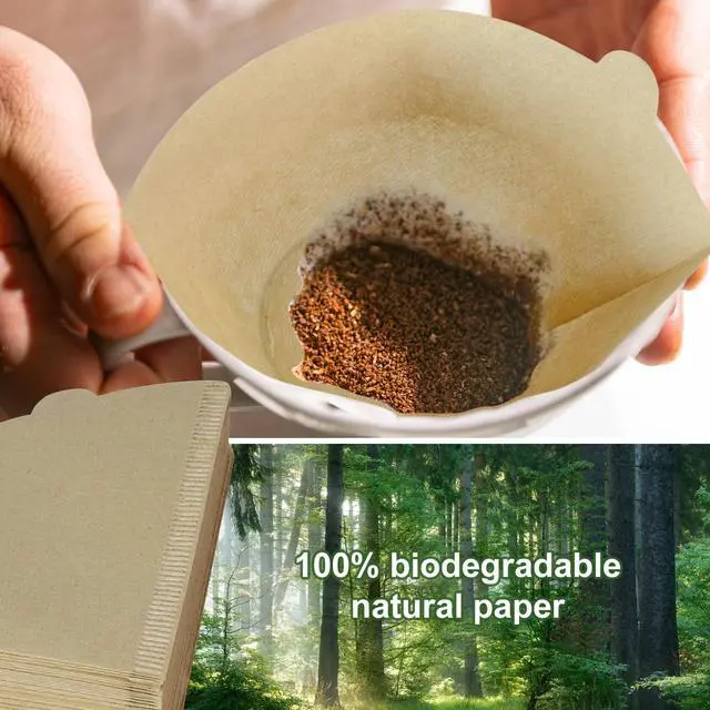 Alt view image 5 of 7 - Coffee Filters, Unbleached Disposable Paper Cone Filter, Size 02, for Pour Over and Drip Coffee Maker (2-4 Cup) (40)