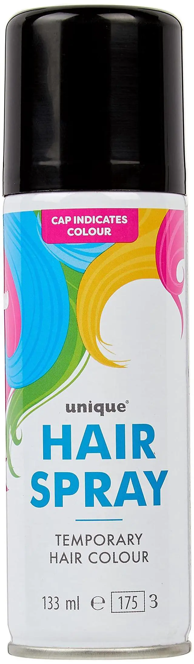 Main image of Neon Black Temporary Hair Spray (4.5 fl. oz) 1 Count - Easy-to-Use Colorful Hair Styling for Festivals, Parties, and Events