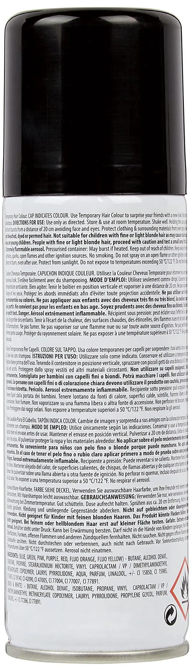 Alt view image 2 of 3 - Neon Black Temporary Hair Spray (4.5 fl. oz) 1 Count - Easy-to-Use Colorful Hair Styling for Festivals, Parties, and Events