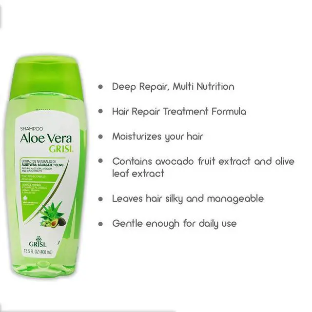 Alt view image 4 of 5 - Aloe Vera Shampoo | Moisturizing Hair Product with Aloe Extract, Paraben-Free for Soft, Shiny Hair - 13.5 Fl Ounces