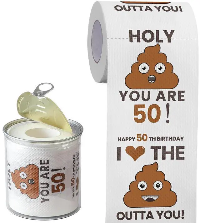 Main image of 50th Birthday Gifts for Men Him Women Her Toilet Roll Paper | Can-shaped Package, Unique, Funny - 50th Birthday Decorations, Party Favors - 50 Years Old Gift Ideas for Family, Friends
