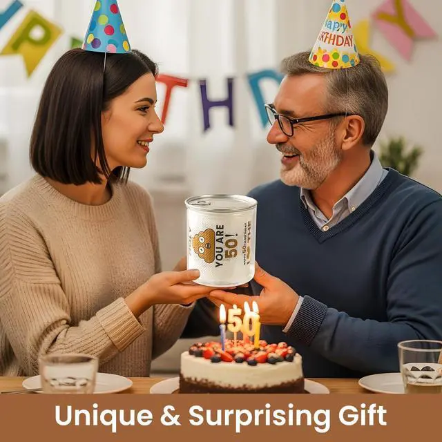 Alt view image 6 of 7 - 50th Birthday Gifts for Men Him Women Her Toilet Roll Paper | Can-shaped Package, Unique, Funny - 50th Birthday Decorations, Party Favors - 50 Years Old Gift Ideas for Family, Friends