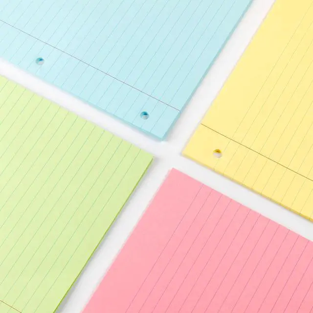 Alt view image 7 of 7 - Colored Loose Leaf Paper Wide Ruled, 100 Sheets, 8 x 10.5 | 3- Hole Punched, Notebook Paper