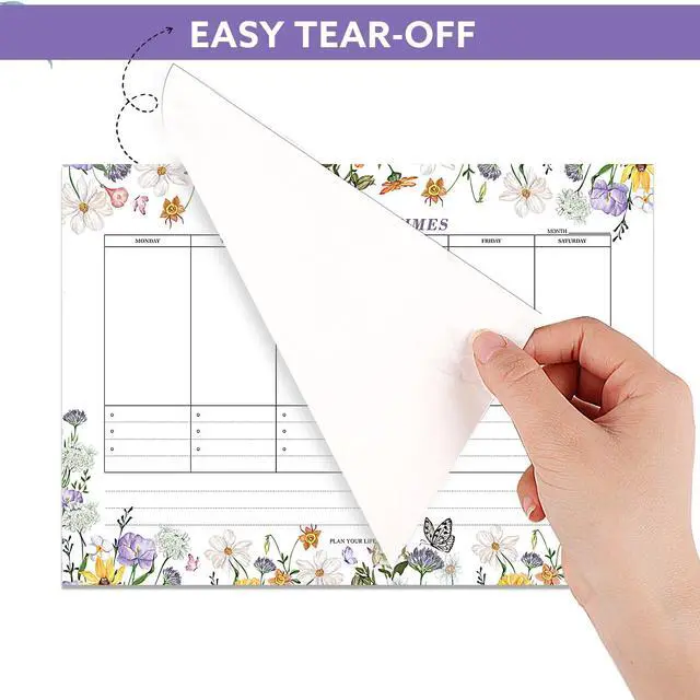 Alt view image 4 of 7 - 60 Sheets Weekly Planner Notepad, Tear-Off Weekly Pad, 7 x 10in | Floral Theme, Thick Smooth Paper, Easy Tear-Off Pages, Glue Bound, Weekly Schedule And To-Do List, Home School Office Use