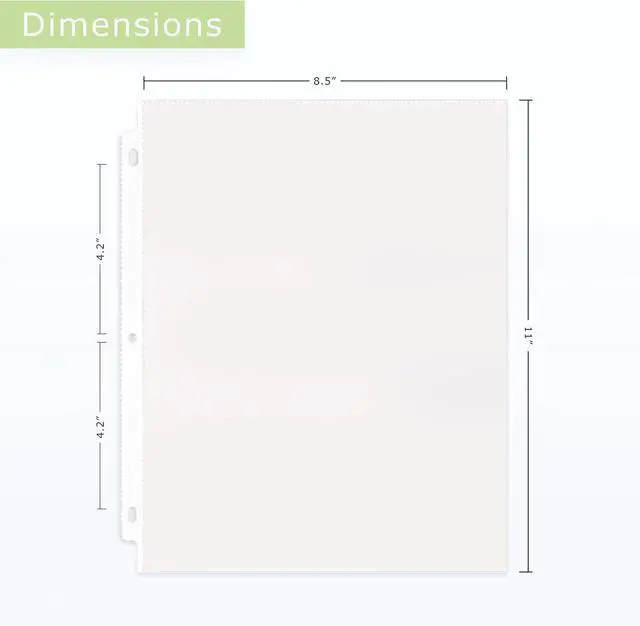 Alt view image 5 of 6 - 50 Pack Clear Sheet Protectors for 3 Ring Binder, 8.5 x 11, Reinforced | Office Werks Page Protectors, Acid-Free Polypropylene Plastic Sleeves, PVC-Free, Archival Safe, Letter Size, Top Loading