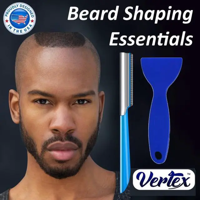 Alt view image 3 of 7 - Mens Travel Shaver Razor With Case Mens Beard Shaping Tool Mustache Beards Trimmer Straight Edgers Shave Home Goatee Shaper | Straight Mustaches Edger Angles Disposable Razors Stainless Steel Blade
