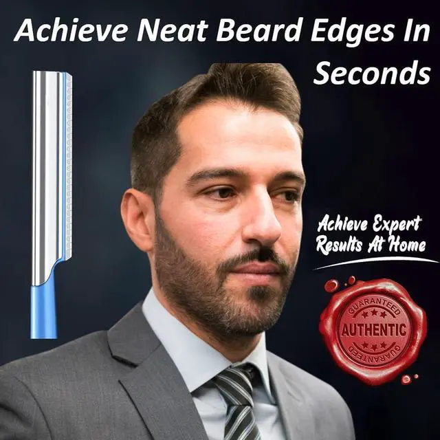 Alt view image 5 of 7 - Mens Travel Shaver Razor With Case Mens Beard Shaping Tool Mustache Beards Trimmer Straight Edgers Shave Home Goatee Shaper | Straight Mustaches Edger Angles Disposable Razors Stainless Steel Blade