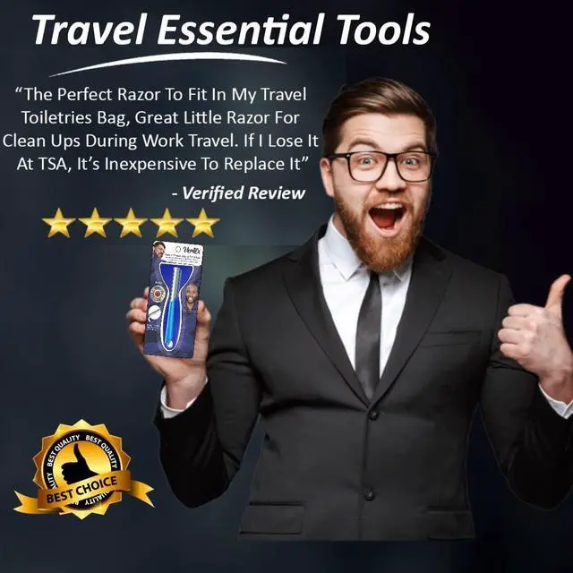 Alt view image 7 of 7 - Mens Travel Shaver Razor With Case Mens Beard Shaping Tool Mustache Beards Trimmer Straight Edgers Shave Home Goatee Shaper | Straight Mustaches Edger Angles Disposable Razors Stainless Steel Blade