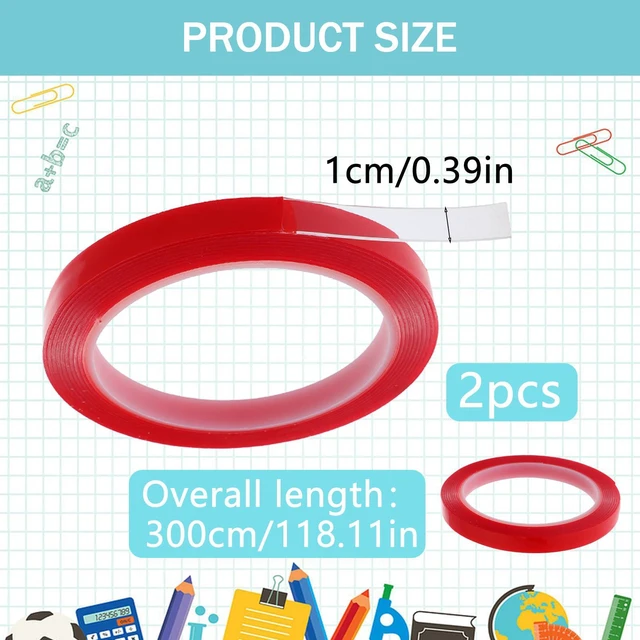 Alt view image 2 of 7 - Aeaocvo 2 Rolls Nail Art Tape, 98FT Double Sided Tape Nails, Waterproof Removable Traceless Clear Mounting Tape, Press on Nail Supplies for Nail Tips Colors Designs Showcase