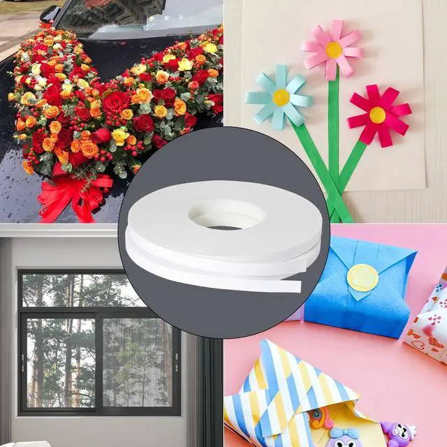 Alt view image 4 of 6 - 2 Roll of White Double Sided Foam Tape,PE Foam TapeWhite Mounting Adhesive Tape (1/8 Inch by 50 Feet)