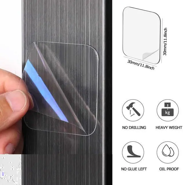 Alt view image 2 of 7 - 40 Double Sided Clear Mounting Square Tape, Self Adhesive Gel Sticky Pads - Waterproof & Removable - Transparent - DIY Craft (30mm x 40)