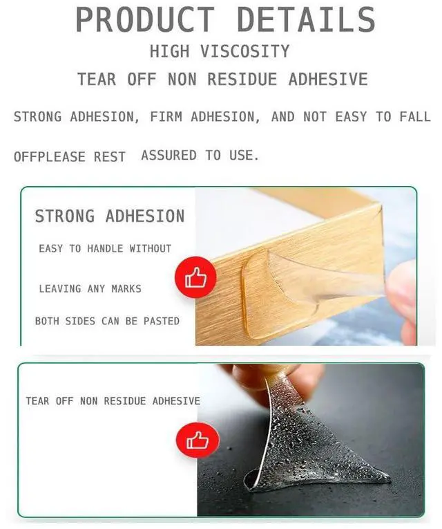 Alt view image 7 of 7 - 40 Double Sided Clear Mounting Square Tape, Self Adhesive Gel Sticky Pads - Waterproof & Removable - Transparent - DIY Craft (30mm x 40)