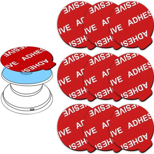 Main image of 9 Pack Sticky Adhesive Compatible with Socket Base, Double-Sided Replacement Tape for Collapsible Grip & Stand Back - 9pcs 1.4 inches(35mm) Adhesive Tapes