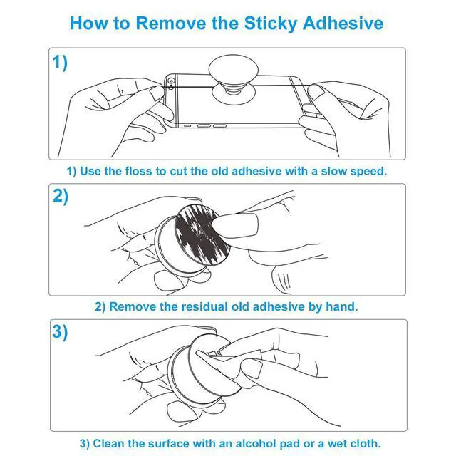 Alt view image 5 of 7 - 9 Pack Sticky Adhesive Compatible with Socket Base, Double-Sided Replacement Tape for Collapsible Grip & Stand Back - 9pcs 1.4 inches(35mm) Adhesive Tapes