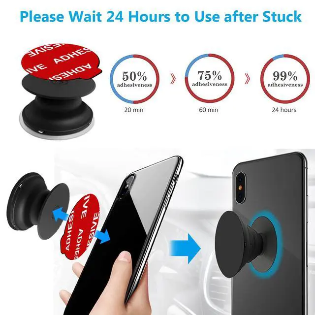 Alt view image 6 of 7 - 9 Pack Sticky Adhesive Compatible with Socket Base, Double-Sided Replacement Tape for Collapsible Grip & Stand Back - 9pcs 1.4 inches(35mm) Adhesive Tapes