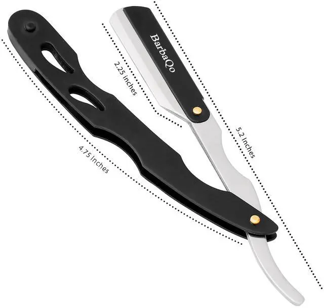 Alt view image 2 of 7 - Straight Razor - Straight Razors for Men, Professional Barber Razor with 20 Sinlge Blades, 100% Stainless Steel Straight Razor for Close Shaving